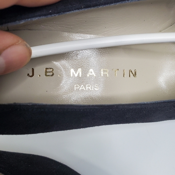 J.B. MARTIN PARIS ADELYS SUEDE HEELS SIZE 5.5M BLACK SHOES - Picture 13 of 13